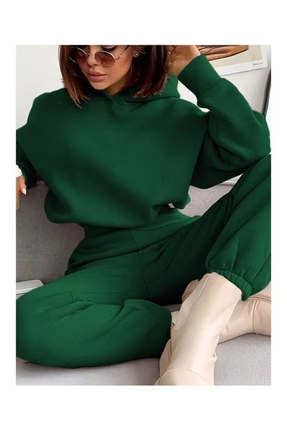 Women's Oversize Hooded Top and Bottom Track Suit Set