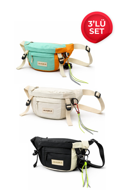 Unisex Multi-Color Freebag Waist & Shoulder Bag Set of 3 – Functional and Compatible with City Style