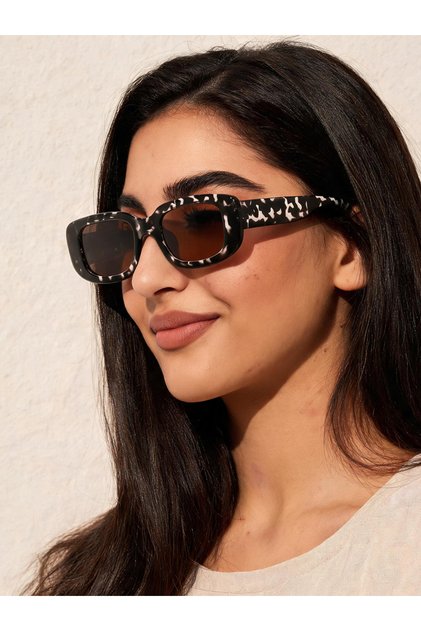 Multi-Color Rectangle Pattern Sunglasses