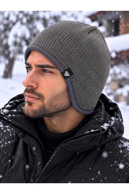 Premium Ear and Neck Protective Unisex Beanie with Fleece Inside - Beanie with Ear Covers