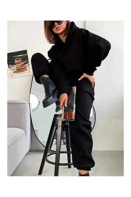 Women's Oversize Hooded Top and Bottom Track Suit Set