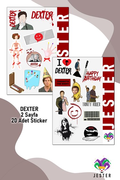 Dexter 2 SAYFA Sticker, Çıkartma, Günlük, Ajanda, Planlayıcı, Bullet, Journal, Scrapbook