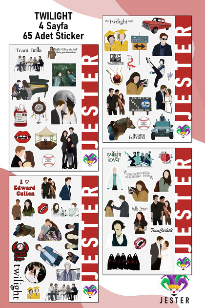 Twilight 4 SAYFA Sticker, Çıkartma, Günlük, Ajanda, Planlayıcı, Bullet, Journal, Scrapbook