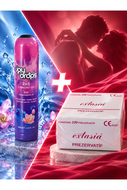100'lü Prezervatif + Joy Drops 2in1 Kayganlaştırıcı Jel 125 ml