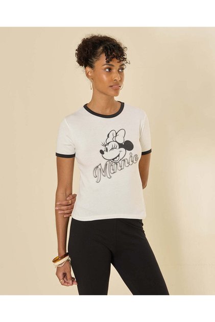 Women White Printed Minnie T-Shirt