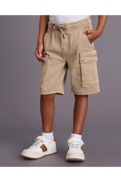 Boys Beige Cargo Shorts