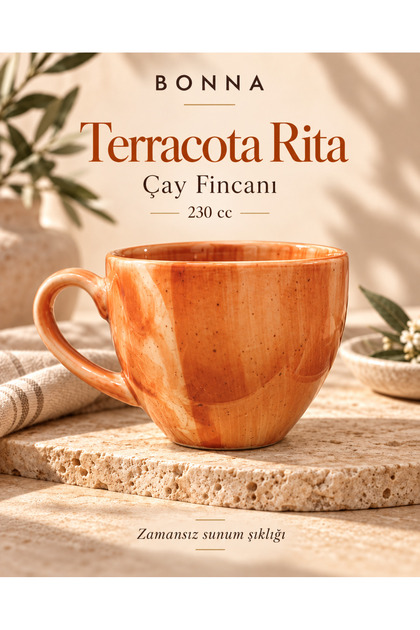 Terracota Çay Fincanı 230 cc Renkli Çay Kupası Terracota 1 Adet