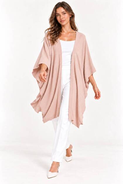 Women's Bat Sleeve Single Layer Casual Knitwear Poncho Cardigan