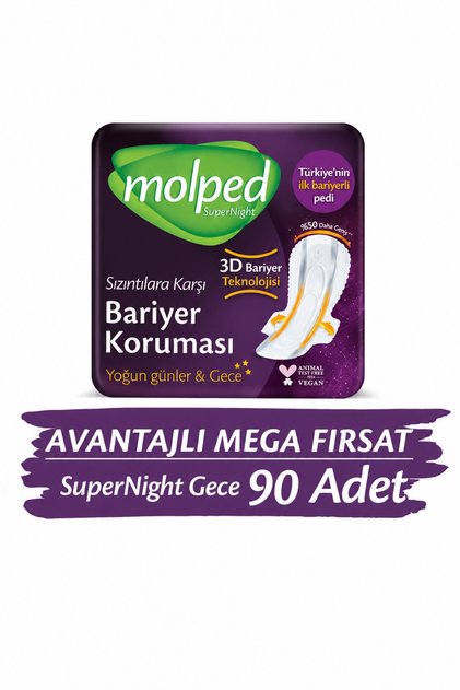 Supernight Mega Hijyenik Ped Gece 30 lu x 3 Adet