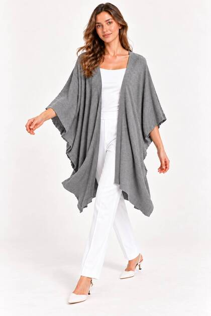 Women's Bat Sleeve Single Layer Casual Knitwear Poncho Cardigan