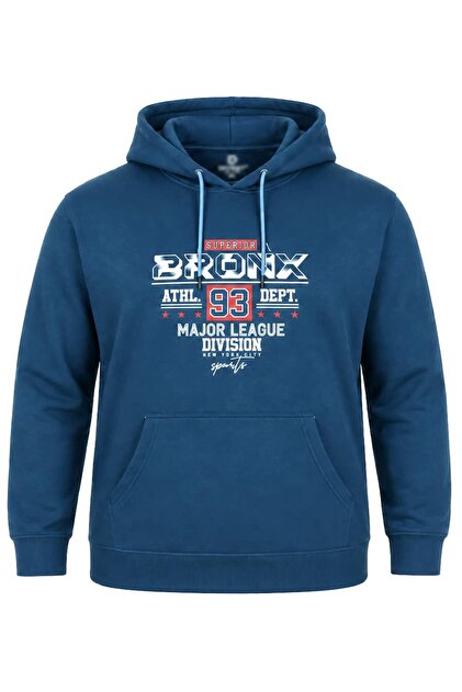 Plus Size Hooded Printed 3 Thread Sweatshirt