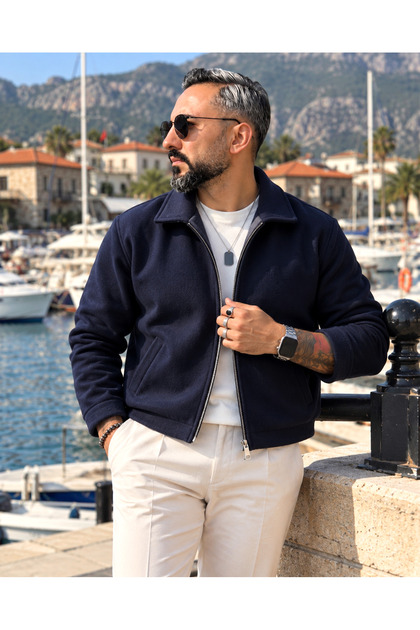 Men's Como Old Money Double Zipper Cashmere Jacket