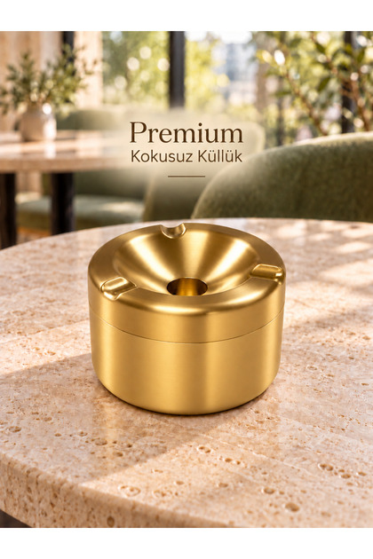 Premium Metal Kapaklı Kokusuz Küllük – Açık ve Kapalı Mekân Kullanımına Uygun