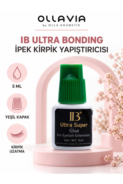 IB (I-Beauty) Ultra Bonding İpek Kirpik Yapıştırıcı (5 ml) – Yeşil Kapak Güçlü Tutuşlu, Hızlı Kuruyan Profesyonel Protez Kirpik Yapıştırıcısı