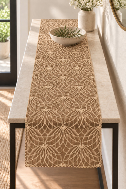 Lace-Look Elegant Runner – Dining Table, Nightstand, Coffee Table, and Display Cabinet Cover for Casual Decorations and Special Occasions