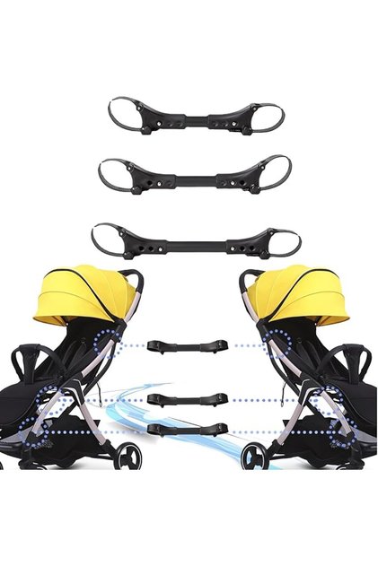 Versatile Adjustable Twin Stroller Connector Set - 3 Pcs for Effortlessly Converting Two Singl