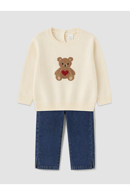 Timeless Clothing & Timeless Choices Teddy Bear Embroidered Baby Girl Set