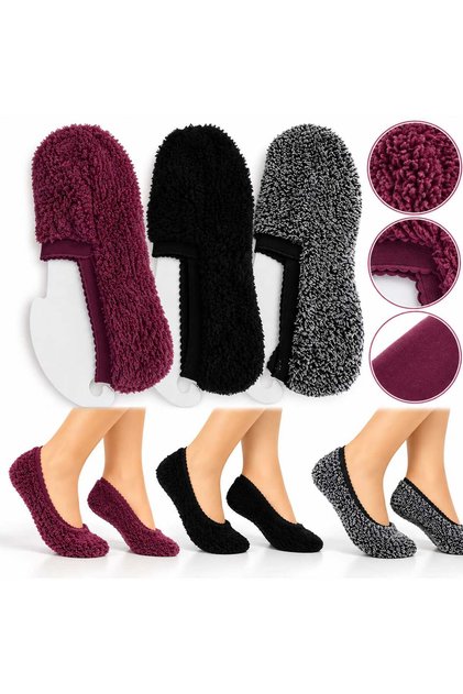 Kadın Peluş Ev Çorabı Babet – Yumuşak Tüylü Sıcak Ev Terliği Çorap 3 Renk