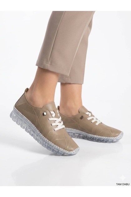 Genuine Leather Silver Laser Cut Transparent Sole Orthopedic Women's Shoes