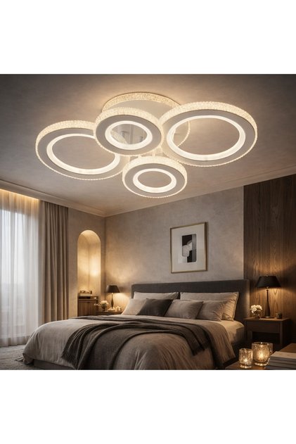 Lustră LED cu Cristale 150W Dimabilă cu Telecomandă Lumină Caldă-Neutră-Rece - Polaris