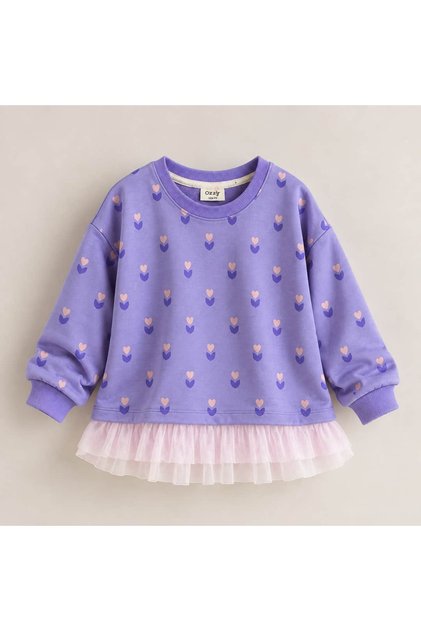 Girl's Tulle Detailed Sweatshirt