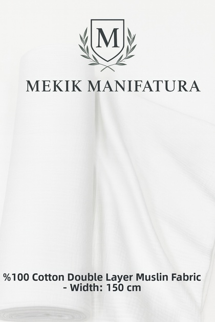 100% Cotton Double Layer Muslin Fabric for 50 Meters