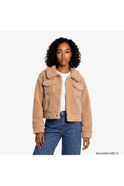 Frankie Short Trucker Women's Brown Jacket