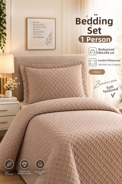 Premium Mink Single Duvet Cover Set + Pillow (Without Sheets) Young Room Student