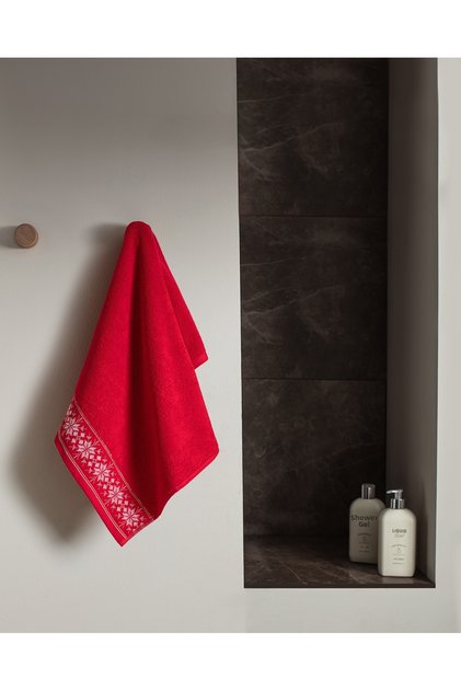 Adenya Basket Caresse 100% Cotton Face Towel - Red - 50X70 cm