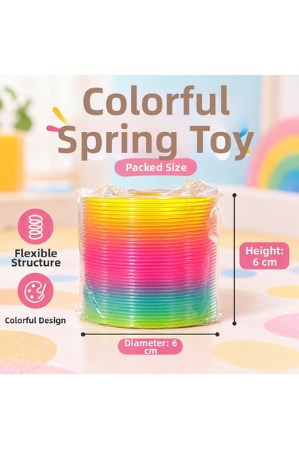 Big Size Magic Colorful Bow Rainbow Stretchy Toy Stress Bow - 6 cm in Diameter - 1 Piece