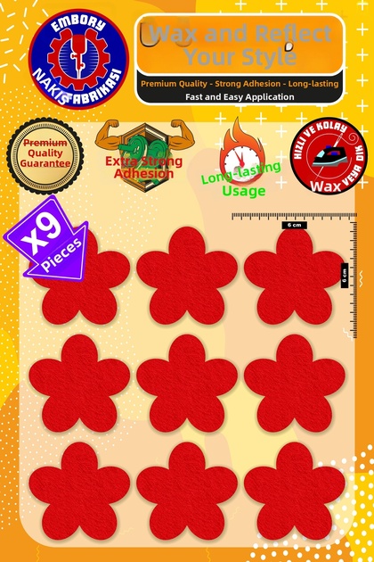 Iron-On Embroidery Patch, Red Floral Patch (9 Pcs) Iron-On Embroidery Woven Applique Patch