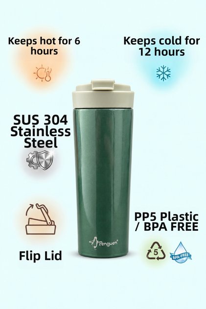 500ml Coffee Thermos Tea Thermos Flask with Flip Lid Thermos Cup Sus304 Steel Leak-Proof Bpa Free