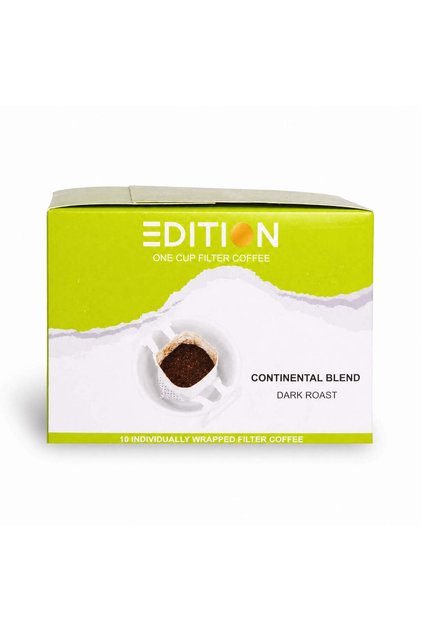 Continental Filter Coffee Bags, Dark Roast - Pack of 10 Individually Wrapped Bags