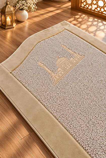 Modern Design Soft Plush Prayer Mat – Stylish and Simple Prayer Rug