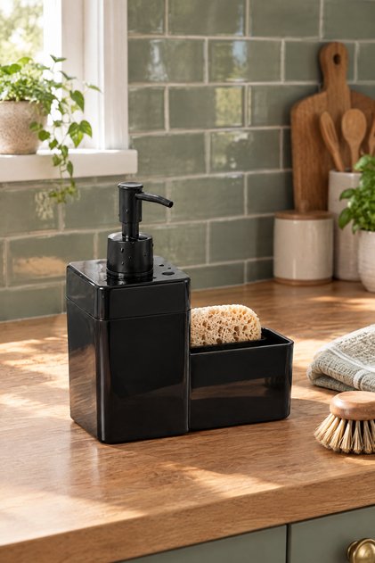 Liquid Soap Dispenser 450 ml (19X16X8 cm) - Black
