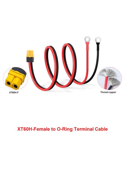 1m-3.28FT 10 AWG Silicone Wire XT60H-F to Ring XT60 to O-Ring Terminal Cable XT60i Female to M8 O-Ri