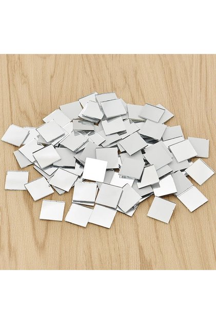 10MM 100PCS 10*10MM 100Pcs Self-Adhesive Glass Mini Square Mirror Mosaic Tiles Stickers Bathroom DIY