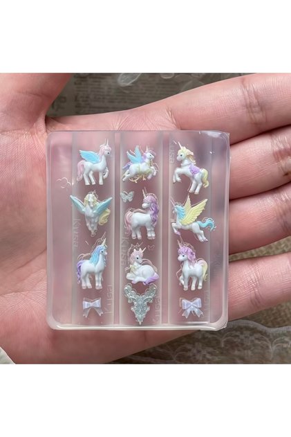 PF-580 New Year's Unicorn Horse Carousel Butterfly Bear Rabbit Frame Mini Wings Elegant 3D Decoratio