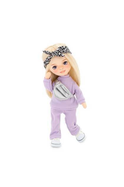 Mia într-un trening violet – Păpușă de Pluș Premium Sweet Sisters (32 cm)