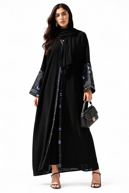 Embroidered Abaya with Hijab