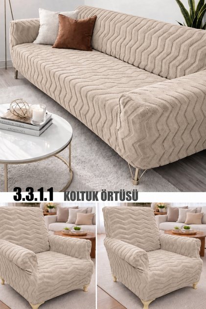 3+3+1+1 Streç Lastikli Esnek Yıkanabilir wellsoft Koltuk Örtüsü Takımı – Koltuk Kılıfı