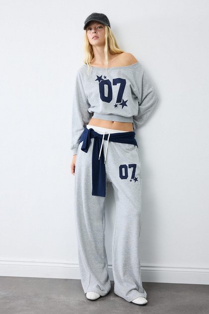 Wide Leg Printed Thick Sweatpants I7378Ax26Au