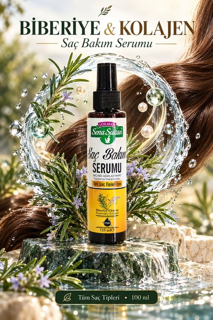 Rosemary Hair Care Serum 100 ml |   Collagen Supported |   Paraben, Sulfate, and Silicone Free |   All Hair Types