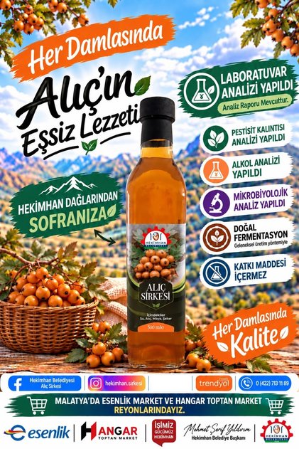 Alıç Sirkesi 4'lü cam şişe (2L) [Laboratuvar analizli]