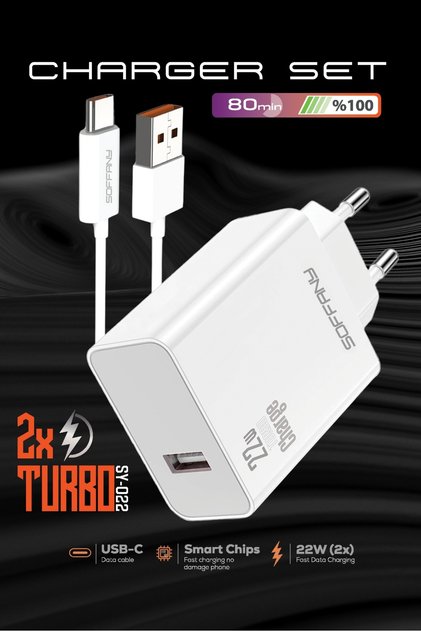 SY-022 SY-022 22W TURBO USB-C Şarj & Data Kablosu