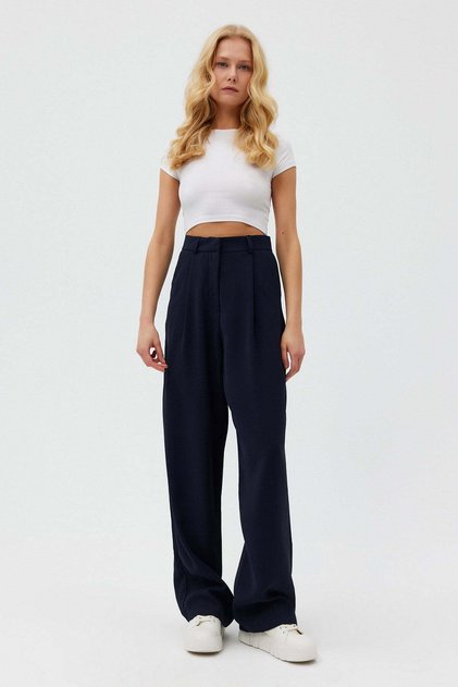 Premium Lowry Wide Leg Palazzo Dokuma Pantolon