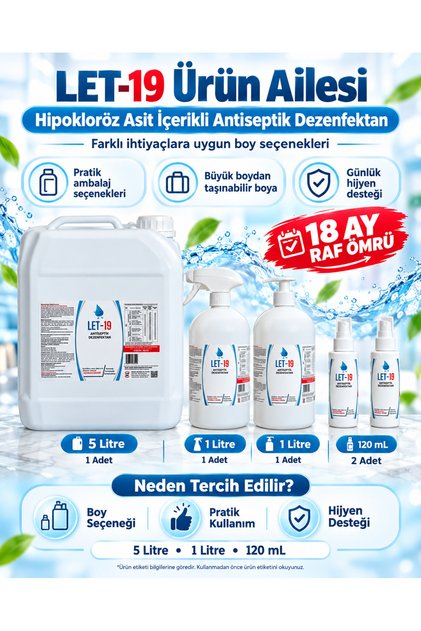 5'li Set Hipokloröz El&yüz&cilt Dezenfektanı Antiviral-antibakteriyel (ALKOLSÜZ)