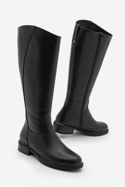 Damenstiefel mit seitlichem Reißverschluss, Sirante Schwarz