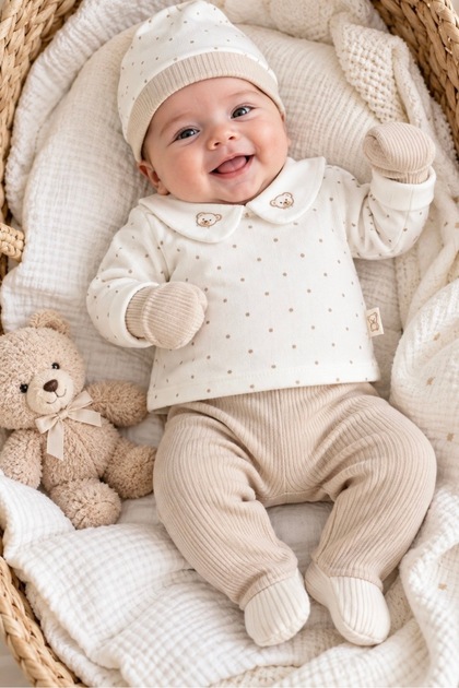 Baby Boy Scored Baby Boy Newborn 5 Piece Hospital Release Bodysuit Set
