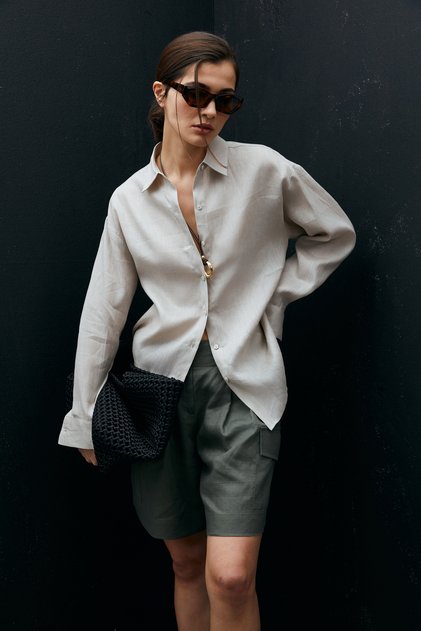 Barrı women's linen shirt beige